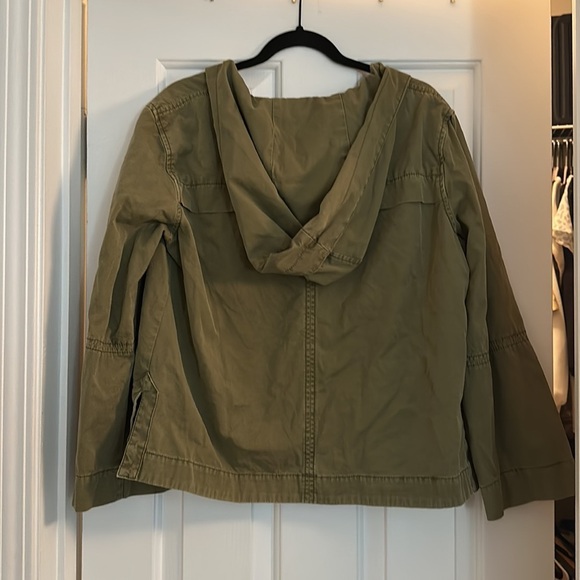 Free people pull over army green lace up safari style jacket size small pockets - Picture 5 of 7